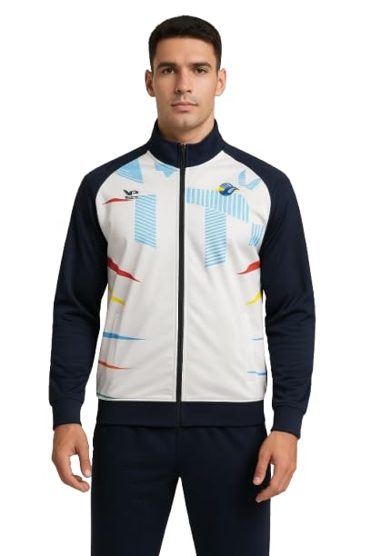 Image of Men's Tracksuit High Neck Full Sleeve Athletic Gym Running Sports Jacket & Track Pant Set