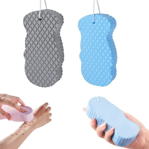 2/4Pcs Magic Exfoliating Bath Sponge, Magic Sponge for Skin, Magic Bath Sponge Magic Exfoliating Sponge, Magic Exfoliating Sponge Body Dead Skin (Gray++Blue) -  KDGENG