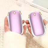Galros Calentador de Manos Magnéticos, 5000mAh*2 Recargable Portátil Calentador de Bolsillo Eléctrico/Banco de Energía, 2 en 1 Calentadores de Manos Regalos para Mujeres y Hombres Rosa