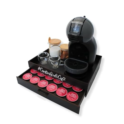 Bandeja cantinho do café grande com gaveta porta-cápsulas organizador apoio servir chá cafeteira