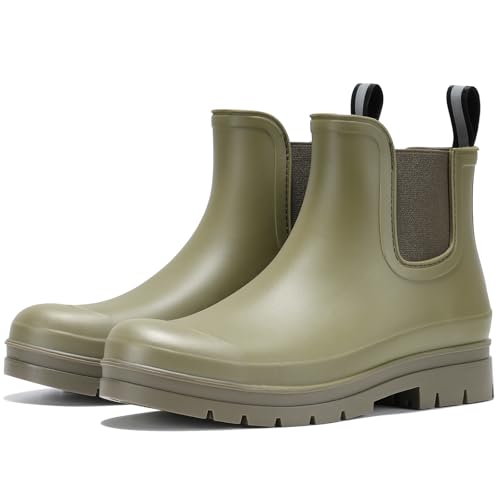 Image of Furuian Women's Ankle Rain Boots Waterproof Chelsea Rain Boots Rubber Boots Women Short Garden Boots Anti Slip Outdoor Lightweight Work Booties