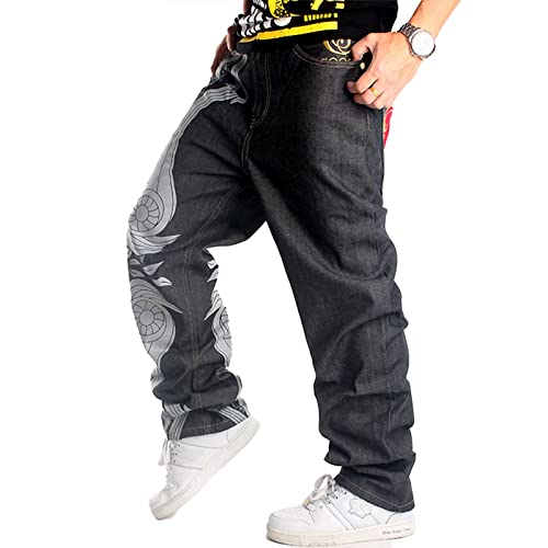 Men's Relaxed Fit Skateboard Jeans Y2k Fashion Baggy Demin Pants Vintage Hip Hop Dance Skater Pants4
