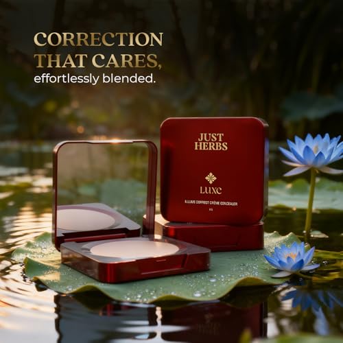 Image of Just Herbs Luxe Illume Correct Creme Concealer | Luxury Makeup | Ayurvedic Skin-Loving Formula | High Coverage | Long-Lasting | Covers Dark Circles (150 TOFFEE)