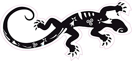 Salamandre bretonne Bretagne Breizh autocollant sticker détail breton triskèle moucheture d'hermine (Noir, 15 cm)