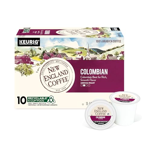 Image of New England Coffee Single Serve Pods, Colombian Supremo Medium Roast 10 Count (Pack of 6)