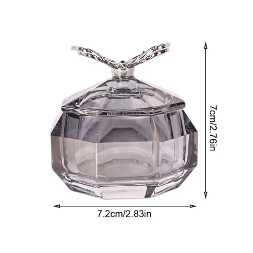 Vaso de cristal para uñas con tapa motivo mariposa miniatura 2
