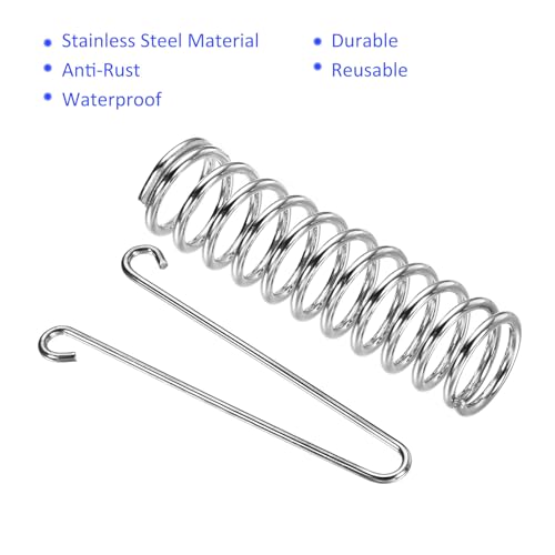 Hebilla de resorte M METERXITY para carpa acero inoxidable tensor de cuerdas camping 2 uds 7
