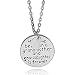 bestwishes2u Retro Circular Carving Alphabet Lettering Silver Necklace Grandmother and Granddaughter Pendant Chain Necklace Jewelry