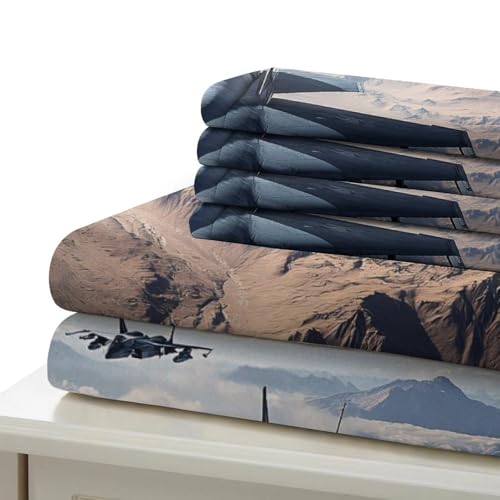 Parure de lit avion militaire en microfibre hypoallergénique 135x200 cm