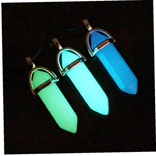 Onsinic La Cadena del Cuero de la Manera 1PC Fluorescente Collar Fluorescente Hexagonal Colgante de Collar de Cristal de Piedra Natural Colgante de Piedra púrpura Cover
