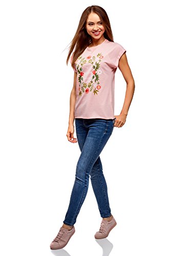 Oodji Ultra Donna T-Shirt in Cotone con Stampa