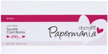 Papermania Square Blank Card and Envelope, Pack of 50, White (packaging may vary)