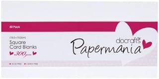 Papermania Square Blank Card and Envelope, Pack of 50, White (packaging may vary)