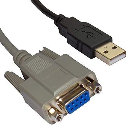 rhinocables - Cable de módem (9 pines, DB9 hembra, RS232, DB9 hembra, para computadora, monitor EGA, programación de TV, intermitente, actualización de firmware USB to Null Modem