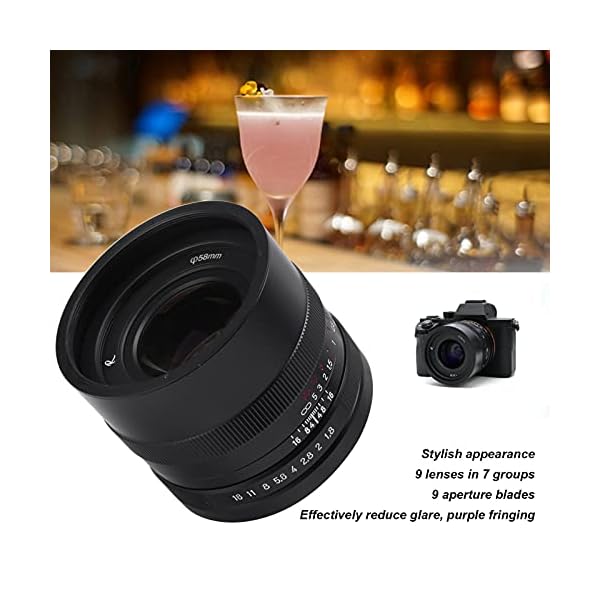 F1.8 Objektiv mit großer Blende, abgestufter Blende und manuellem Fokus Design Aussehen ist stilvoll und modern 35-mm… – Bild 5