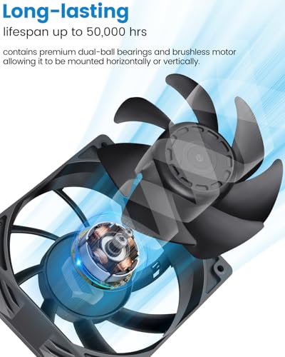 Ventilador IP67 de 24V GDSTIME resistente al agua y polvo de 120mm para entornos extremos de 2 uds 4