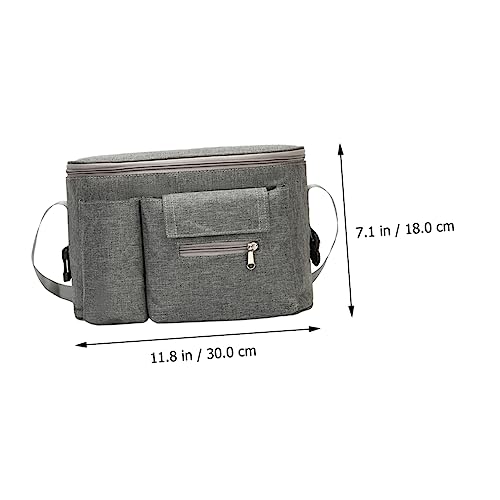 Bolso pañalera multifuncional gris claro miniatura 2