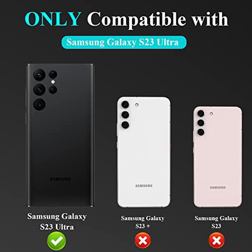 Jdhdl For Galaxy S23 Ultra Case With Slide Camera Cover, Built-In Finger Ring Kickstand, Dual Layer Shockproof Protective Phone Case For Samsung Galaxy S23 Ultra 6.8" 2023 Release (Blue) #TOP1