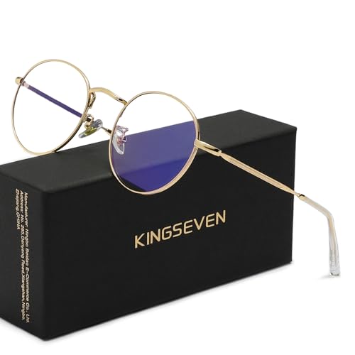 Image of KINGSEVEN Anti-Blue Light Glasses,Ultra-Light Frame Glasses For Men And Women, Prevent Eye Fatigue And UV Glare