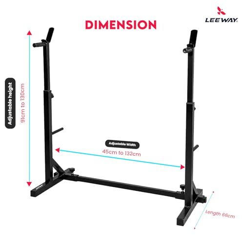 Image of LEEWAY LF101 Squat Rack for Home Gym | Barbell Stand, Power Rack for Bench Press Stand | Weight Bench High Jump Machine | Gym Rack (1, Multi, SQ.LF-101)