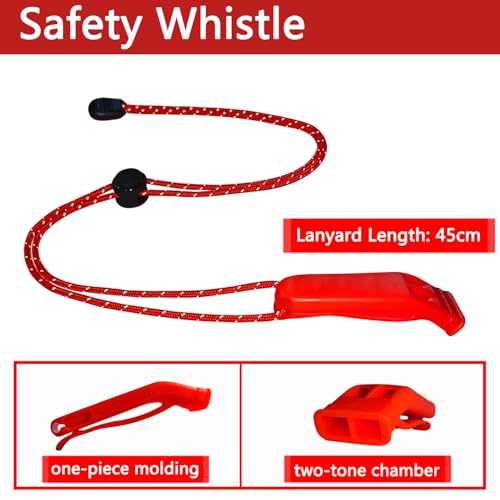 Emergency Whistle, 120db Safety Whistle Survival Shrill Loud for Camping Hiking Hunting Boating Fishing Life Vest Jacket Rescue Signaling Kids Lifeguard 5 Pack - Image 3