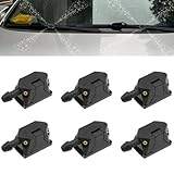 6 Stück Scheibenwaschdüse 4 Loch, Auto Windschutzscheibe Scheibenwischer Scheibenwascher Waschdüsen Universal Vorne Düsenspritze Frontscheibenwischer für 8mm 9mm Wischerarm(Schwarz)