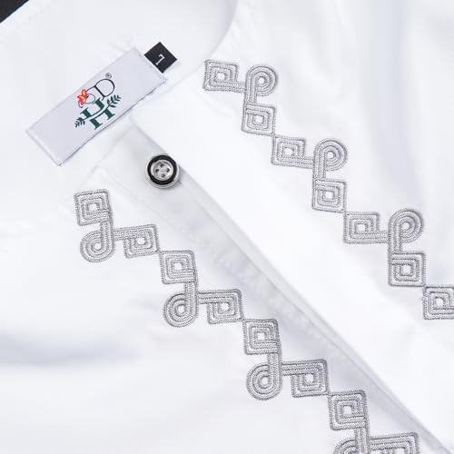 HD African Mens Traditional Heritage Culture 3 Pieces White Outfit Nigerian Man Agbada Embroidery Boubou Caftan Pants Clothes Set 3XL4