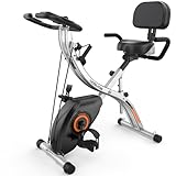 YOSUDA Exercise Bike, 5 in 1 Folding Exercise Bike for Seniors 330lbs Capacity, Magnetic X-Bike with 16-Level Resistance, Back Support Cushion for Home Gym Workout