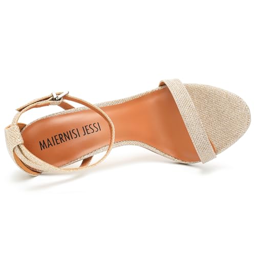 Image of MAIERNISI JESSI Unisex Men's Women's Stiletto Sandals with Ankle Strap, Open Toe High Heel, 5.1 Inch Heel