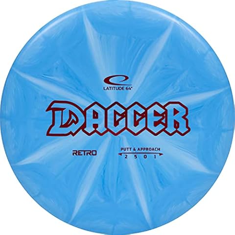 Latitude 64 Retro Burst Dagger | Frisbee Golf Putt and Approach Disc | 170g Plus | Throwing Disc Golf Putter | Stamp Color and Burst Pattern Will Vary (Blue) Cover