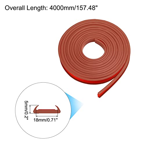 Image of uxcell U Shape Furniture Edge Banding, 4M Self Adhesive Flexible Edging Trim, 5x18mm TPE Edge Guards for Cabinets Furniture Repair Restoration, Brown