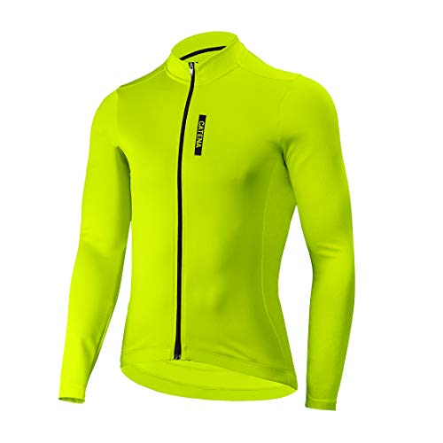 CATENA Men's Cycling Jersey Long Sleeve Shirt Running Top Moisture Wicking Workout Sports
