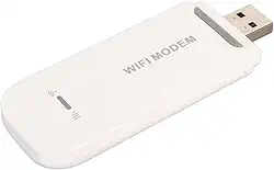 Modem WiFi USB 4G LTE, Alta Velocidade de 150 Mbps, até 10 Usuários, Slot para Cartão SIM Padrão, Plug and Play, Alta Segurança, Aplicável à Ásia, Sudeste Asiático, África, (WHITE)