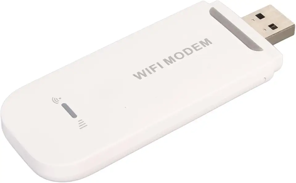 Modem WiFi USB 4G LTE, Alta Velocidade de 150 Mbps, até 10 Usuários, Slot para Cartão SIM Padrão, Plug and Play, Alta Segurança, Aplicável à Ásia, Sudeste Asiático, África, (WHITE)