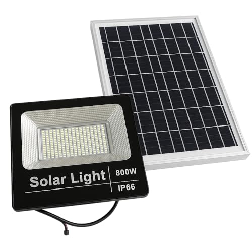 Faro 800 Watt a LED con Pannello Solare, Sensore Crepuscolare