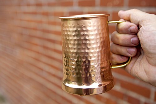 Alchemade Copper Beer Stein - 100% Pure Hammered Copper mug - Heavy Gauge - No lining 20oz - Thumbnail 5