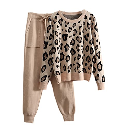 Ensemble survêtement tricot manches longues femme pour cocooning et mi-saison