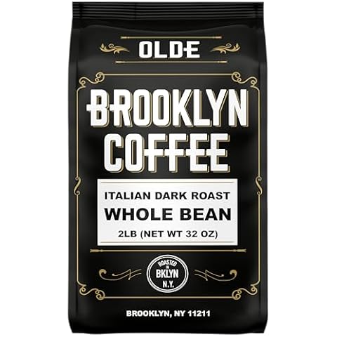 BROOKLYN COFFEE Whole Bean, Italian Dark Roast (2lb) Extra Strong, Delicious Taste, Heavenly Aroma - Fresh Bulk Coffee Beans Roasted Weekly in NYC Cover