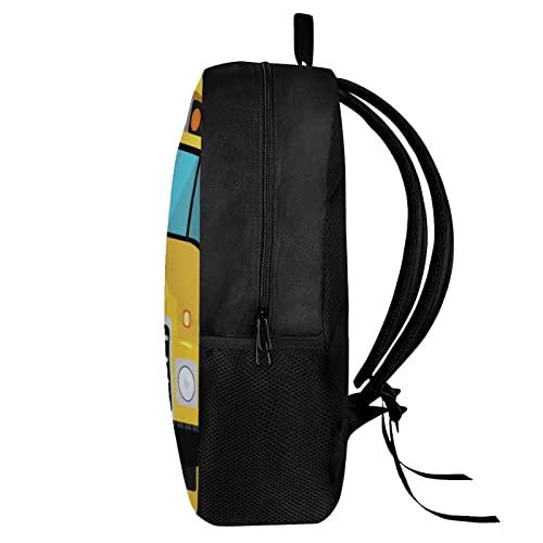 Girls Boys Cute Funny School Bus Print Backpack for School Student Zipper Large Capacity Padded Personalized Yellow Backpack Kids Daily Lightweight Bookbag4