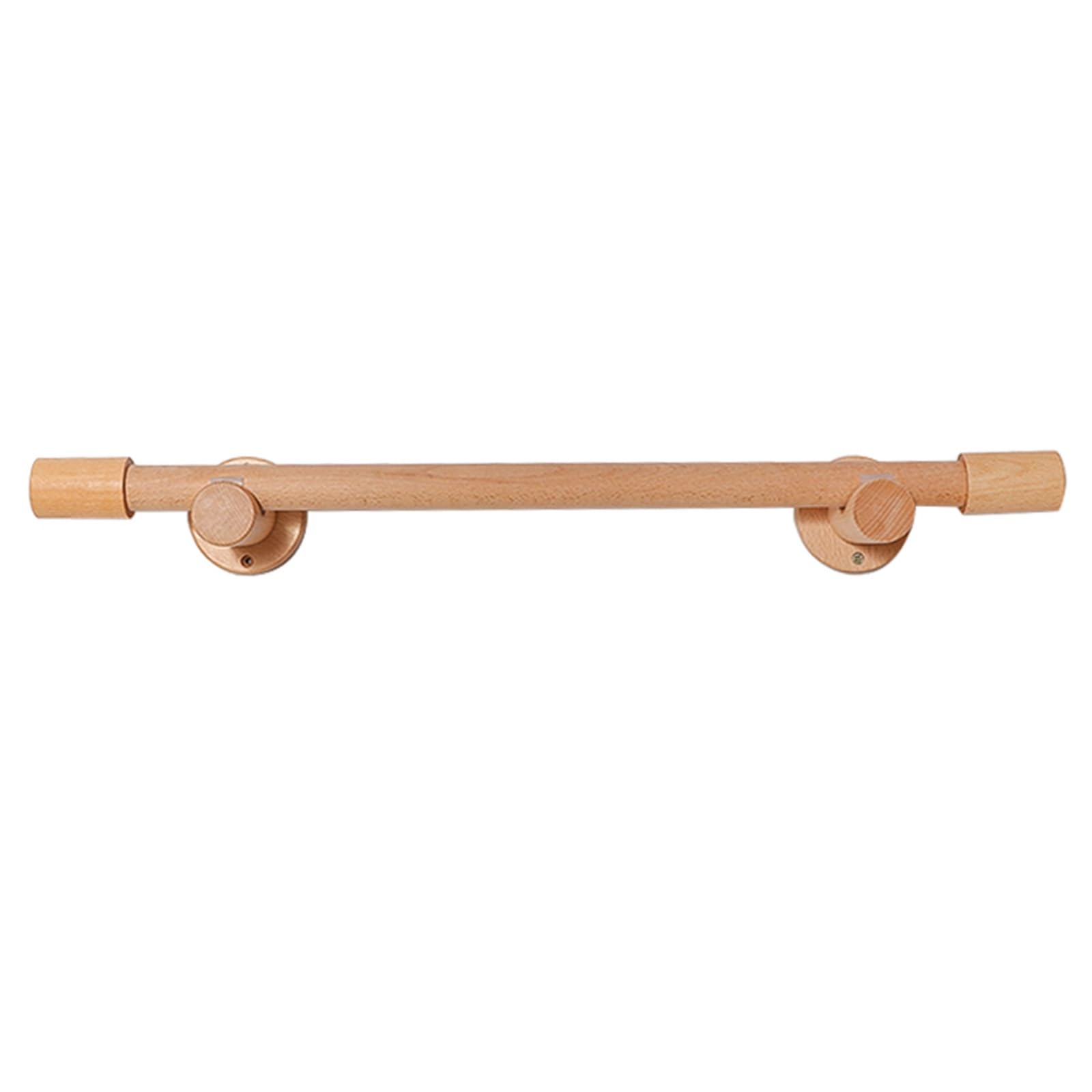 Tringle à rideau réglable en bois pur B avec anneaux – Tringle romaine solide pour décoration d'intérieur élégante – 260 cm – Solution de suspension double/simple pour fenêtres