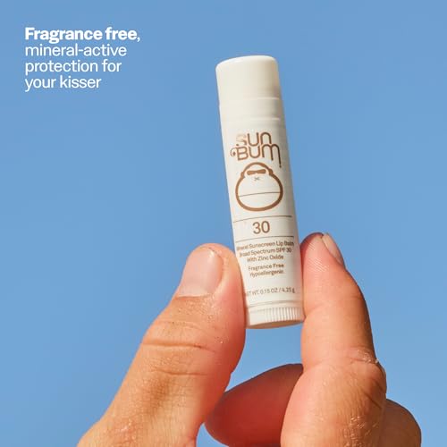 Image of Sun Bum SPF 30 Mineral Sunscreen Lip Balm - 0.15 oz Stick | Zinc Based Broade Spectrum Lip Protection with Vitamin E, Hawaii Act 104 Compliant (Without Octinoxate & Oxybenzone)