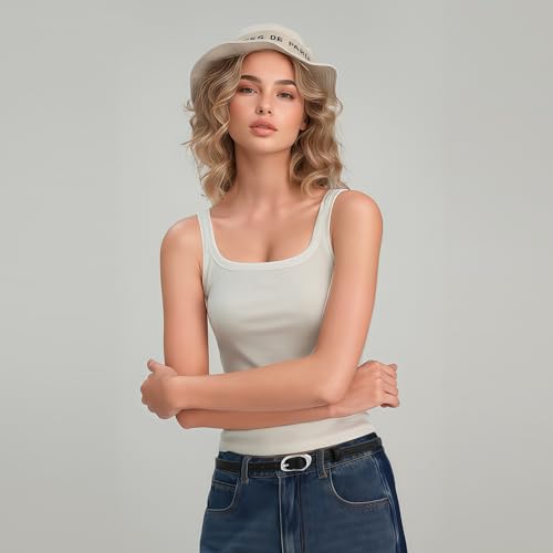 Earnda Skinny Belt for Women Jeans Faux Leather Ladies Thin Waist Belts for Dresses Pants with Vintage Gold/Silver Buckle2