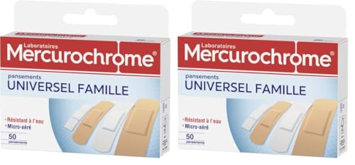 Pansements universel famille Mercurochrome - x50 (Lot de 2)