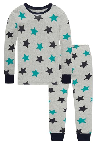 Image of Little bety Cotton 4 Piece Pajamas Boys Long Sleeve Sets Toddler Boys Pjs Kids Sleepwear Sets
