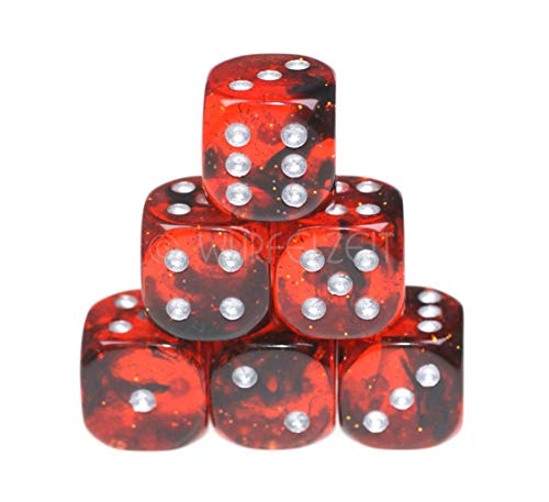 Würfelzeit 7101 - Würfel w6 16 mm Cosmoo Blutzauber m/Silver (12 Augenwürfel im Polybeutel) Cover