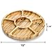 Dicunoy Divided Serving Dish Tray, 13'' Bamboo Rotatable Veggie Fruit Platter, Lazy Susan Relish Sectional Snack Container Bowls with 6 Compartments for Candy, Appetizer, Nuts, Parties