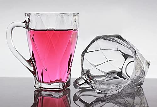 Image of ANKUL Premium Glass Coffee Mug Tea Cups Set of 2-200 ML, Transparent, Glass Cups Set for Coffee, Green Tea, Herbal Tea, Lemon Tea, Milk Cup, Hot /Cold Drinks Cups (Vintage, 2)