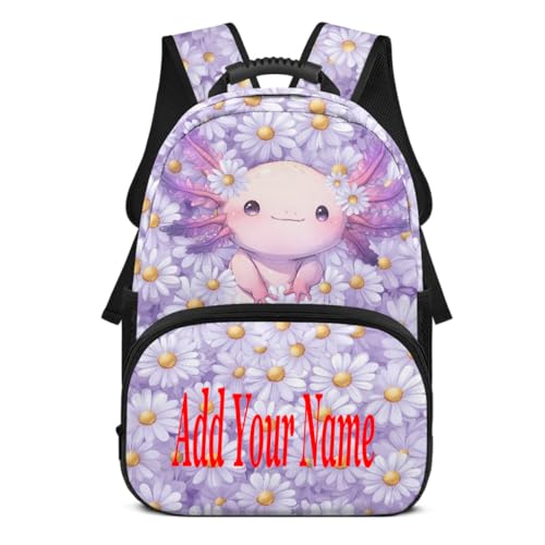 Guosanchn Custom Axolotl Backpack with Laptop Compartment