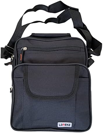 Lorenz Men's Cross Body Travel Gadget Multi function Bag Organiser 26 x 20 x 12 cms - Black