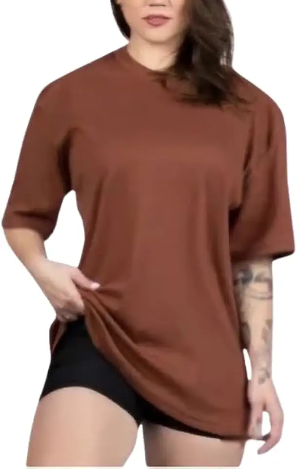 Camiseta Longa Oversized Feminina/Unissex 100% Algodão